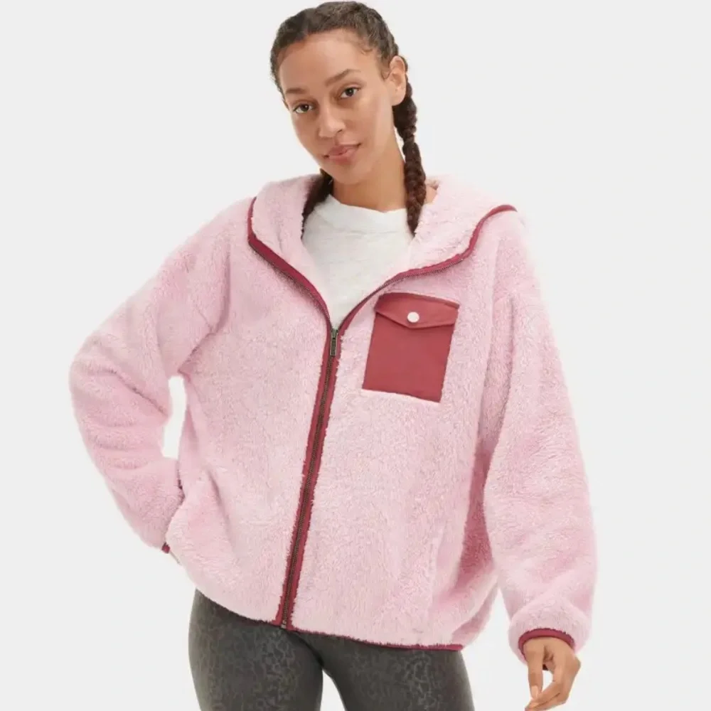 Ugg Kadence Fluffy Sherpa Oversized Relaxed Fit Hooded Teddy Jacket
